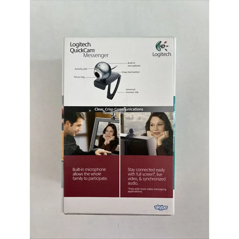 NOS 2007 Logitech QuickCam Messenger Computer Laptop‎ Webcam SHELF WEAR BOX